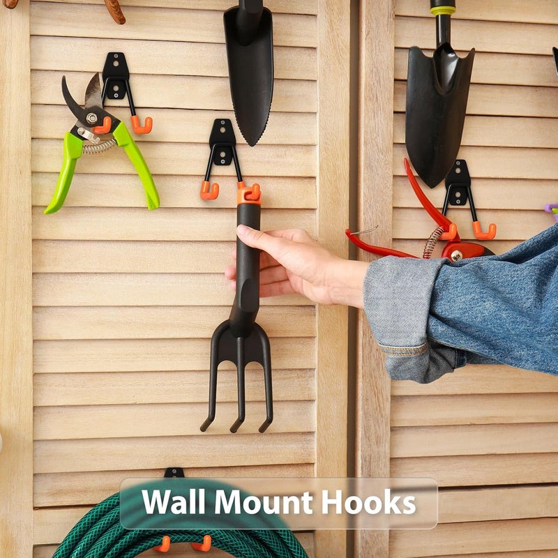 Cpais Garage Hooks with Anti-Slip Coating,Heavy Duty Wall Mount Storage Hooks for Hanging Bike,Hose,Ladder,Yard,Garden Tools (8 Pack Orange 4.5x2.75 inch) - Image 3